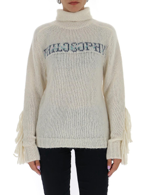 Philosophy Di Lorenzo Serafini Turtleneck Fringed Sweater