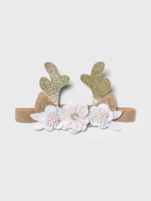 Toddler Girls' Floral Reindeer Headband - Cat & Jack™ Brown One Size