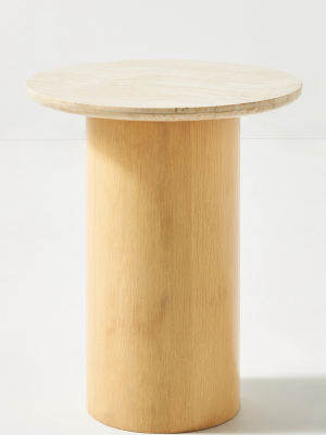 Anya Travertine Side Table