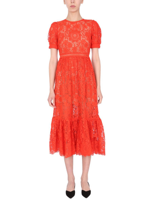 Self-portrait Lace Panelled Midi Dress