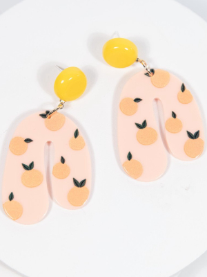 Pink & Citrus Drop Earrings