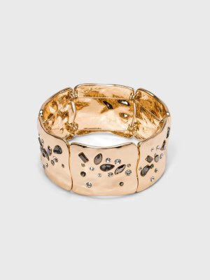 Black Diamond Stretch Cuff Bracelet - A New Day™ Gold
