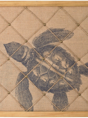 Turtle On Linen Note Board