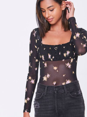 Mesh Floral Bodysuit