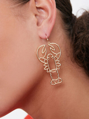 Lobster Cutout Drop Earrings