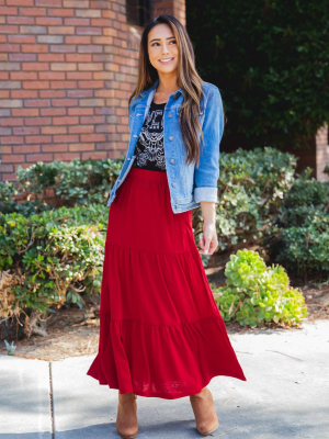 The Celeste Skirt - Red