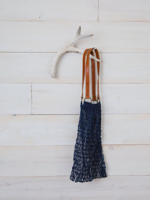 Jute String Bag - Indigo