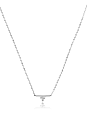 Trillion Bar Diamond Necklace - White Gold