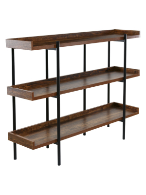 Modern Wood And Steel 3 Shelf Display - Onespace