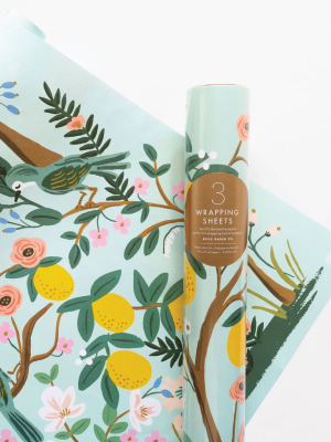 Rifle Paper Co. Roll Of 3 Shanghai Garden Wrapping Sheets