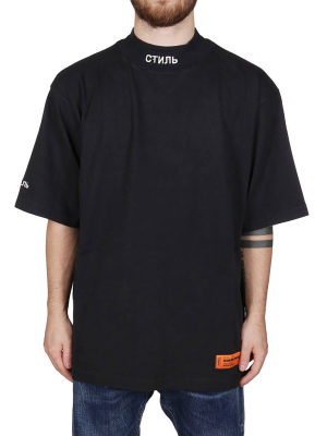 Heron Preston Logo Patch Mock Neck T-shirt