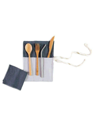 Zero Waste Utensil Wrap (with Bamboo Utensils)