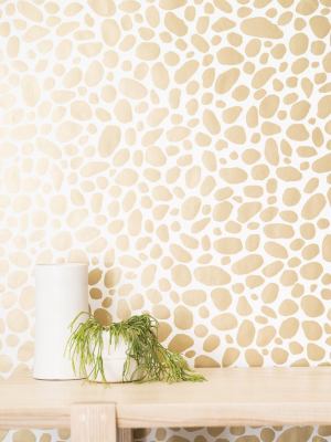 Hoya Wallpaper In Gold On Cream By Thatcher Studio