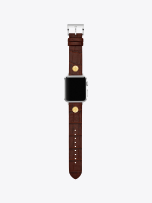 Croc-embossed Band For Apple Watch®, Brown Leather, 38 Mm – 40 Mm