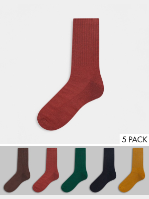 New Look 5 Pack Multicolored Socks