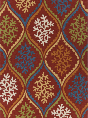 Terra Collection Hand-tufted Area Rug In Red, Blue, Orange, & Cream