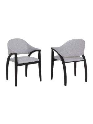 Set Of 2 Meadow Contemporary Dining Chair Black/gray Fabric - Armen Living