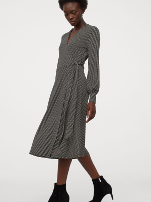 Calf-length Wrap Dress