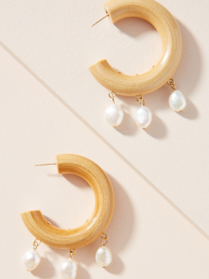 Sophie Monet Tambourine Pearl Hoop Earrings