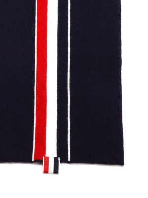 Thom Browne Rwb Stripe Knitted Scarf