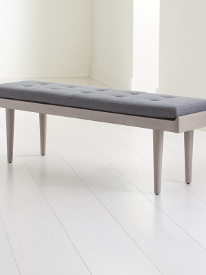 Tate Stone Bench With Charcoal Cushion