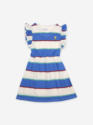 Bobo Choses Stripes Jersey Ruffle Dress