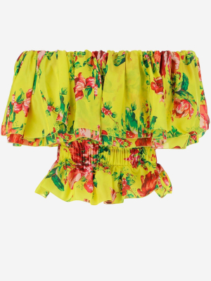 Alexandre Vauthier Floral Printed Off-shoulder Top