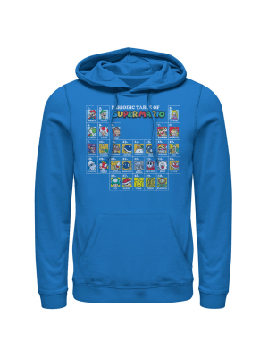 Men's Nintendo Periodic Table Of Super Mario Pull Over Hoodie