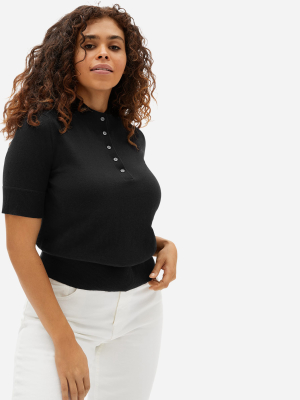 The Organic Cotton Button Mockneck