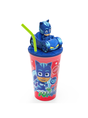 Pj Masks Catboy 15oz Plastic Cup With Lid And Straw Red/blue - Zak Designs