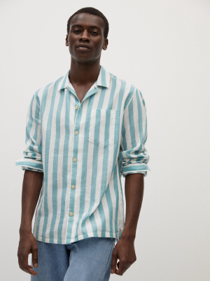 Striped Cotton Linen Shirt