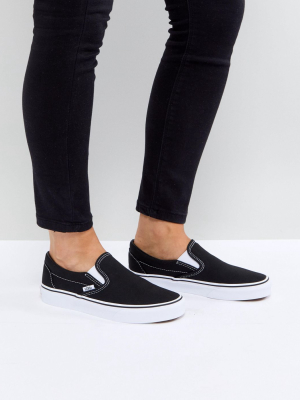Vans Classic Slip On Sneakers In Black And White