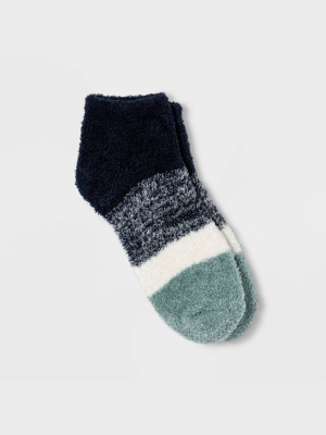 Women's Colorblock Striped Cozy Low Cut Socks - A New Day™ 4-10