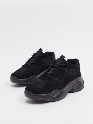 Missguided Bubble Sole Sneakers In Black