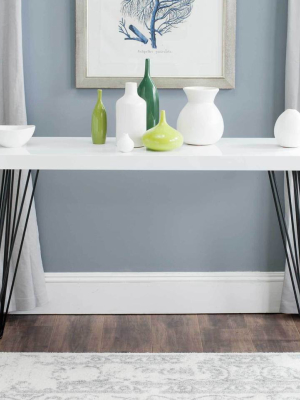 Woven Lacquer Console White