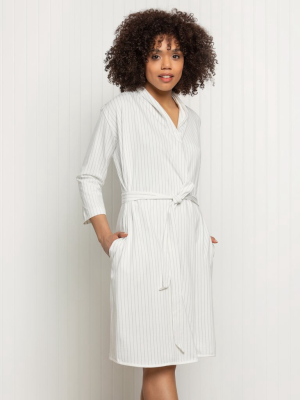 Stripe Print On Mothers' Day Robe