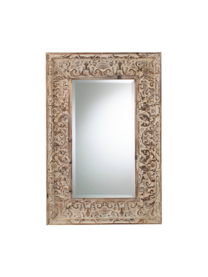 24" X 33.75" Moelege Hanging Decorative Wall Mirror Natural - Southern Enterprises