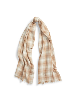 Cotton-blend Plaid Scarf