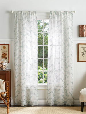 Set Of 2 Eucalyptus Sheer Curtain Panels - Martha Stewart