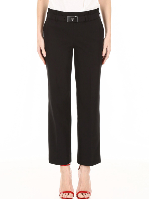 Prada Belt Logo Tailored Trousers