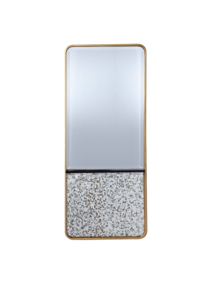 20" X 48.25" Honat Rectangular Decorative Wall Mirror Gold/black - Southern Enterprises