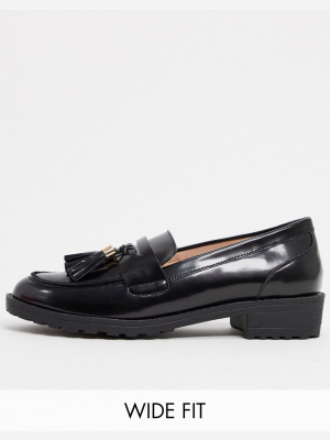 Raid Wide Fit Buster Flat Loafers In Black