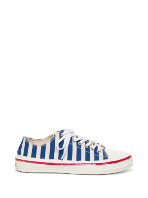 Marni Logo Print Striped Low-top Sneakers