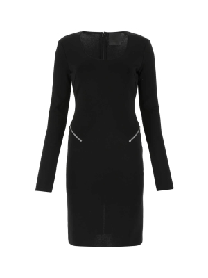 Givenchy Zipped-waist Round Neck Midi Dress