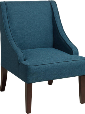 Elm Lane Dixon Blue Fabric Swoop Arm Chair