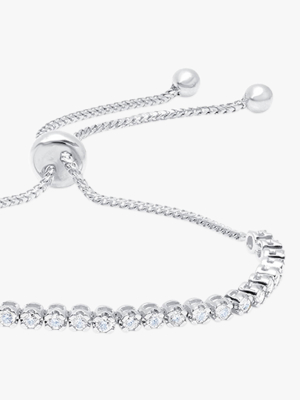 White Gold Diamond Bolo Bracelet