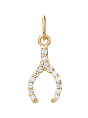 Wishbone Mini Charm Pave Diamonds