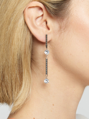 Sparkling Linear Drop Earrings