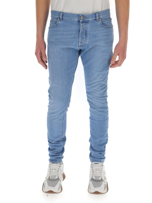 Balmain Monogram Logo Slim-fit Jeans