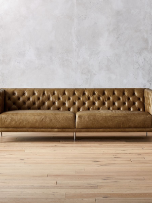 Savile Saddle Leather Tufted Sofa